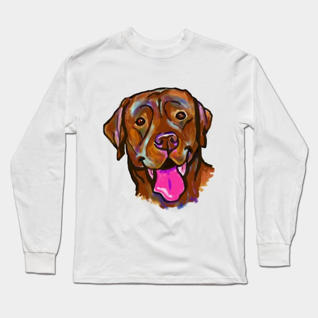 The Happy Chocolate Lab Love of my Life Long Sleeve T-Shirt by lalanny